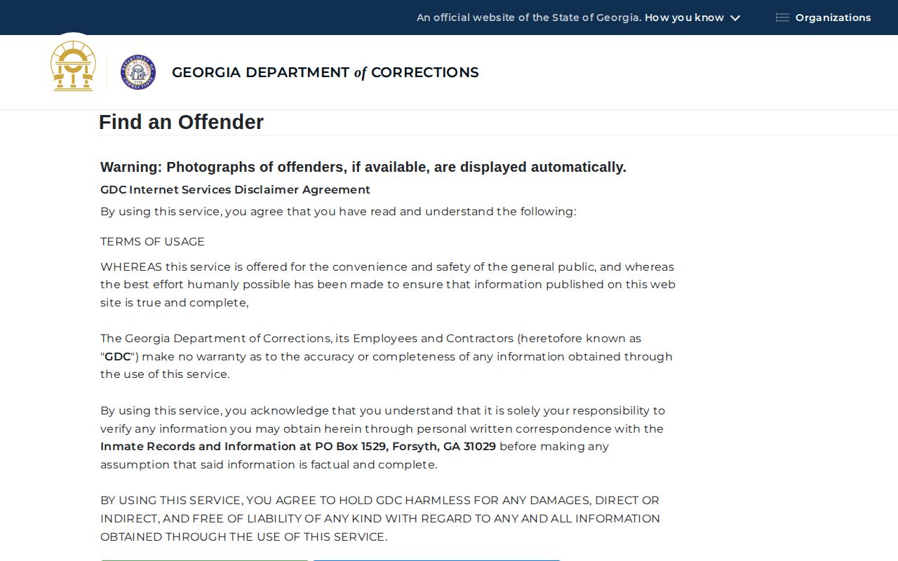 GDC offender query for Bleckley County released inmate records